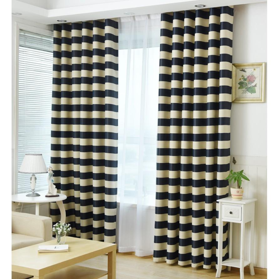 Thick Luxury Striped Curtain Design For Living Room Blackout