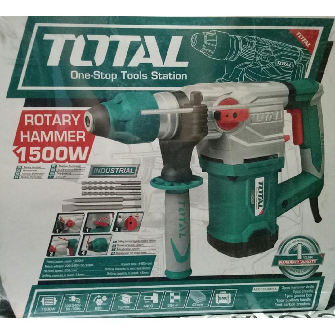 Total Rotary Hammer Drill 1500w Heavy Duty TH115326 (Blue Green