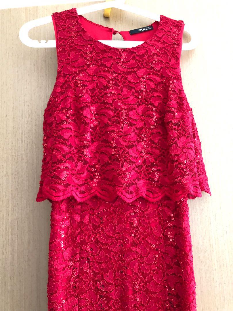Quiz berry outlet lace dress