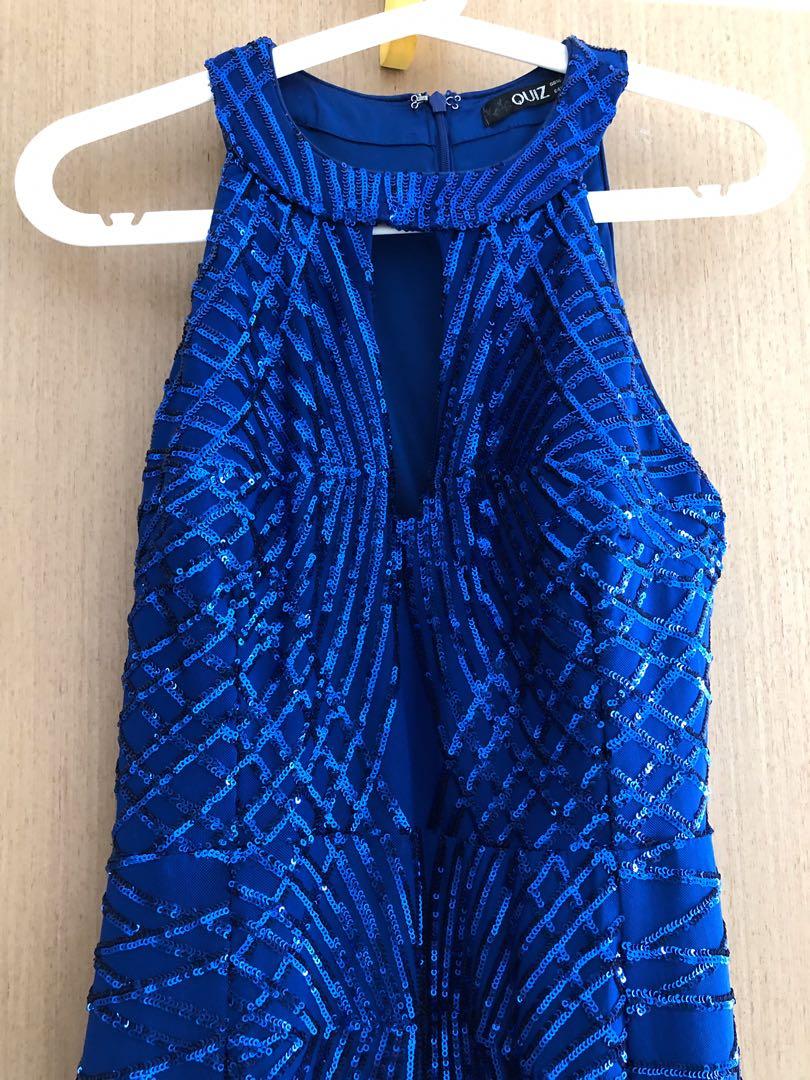 UK Quiz Royal Blue Evening Maxi Gown Women s Fashion Dresses