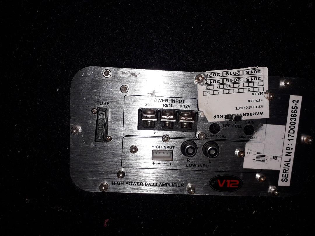v12 subwoofer built in amplifier