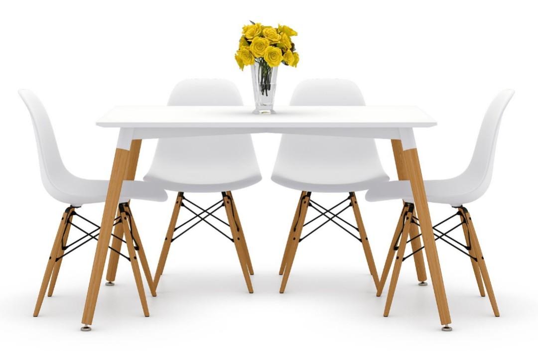 White Dining Table Set 1 4 Furniture Tables Chairs On Carousell