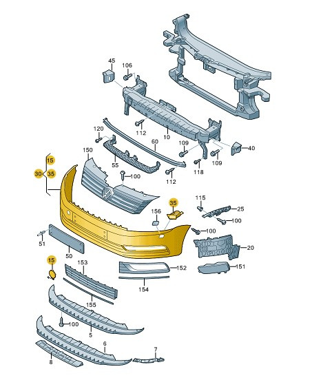 VOLKSWAGEN PASSAT SALOON B7 FRONT BUMPER NEW TAIWAN Auto