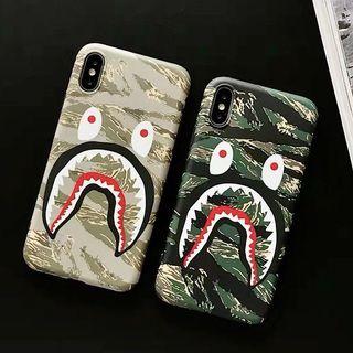 Supreme Aape 鯊魚迷彩塗鴉全包手機殼軟殼 Apple iPhone case