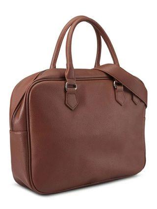 Pebbled Briefcase Tas kulit kantor laptop