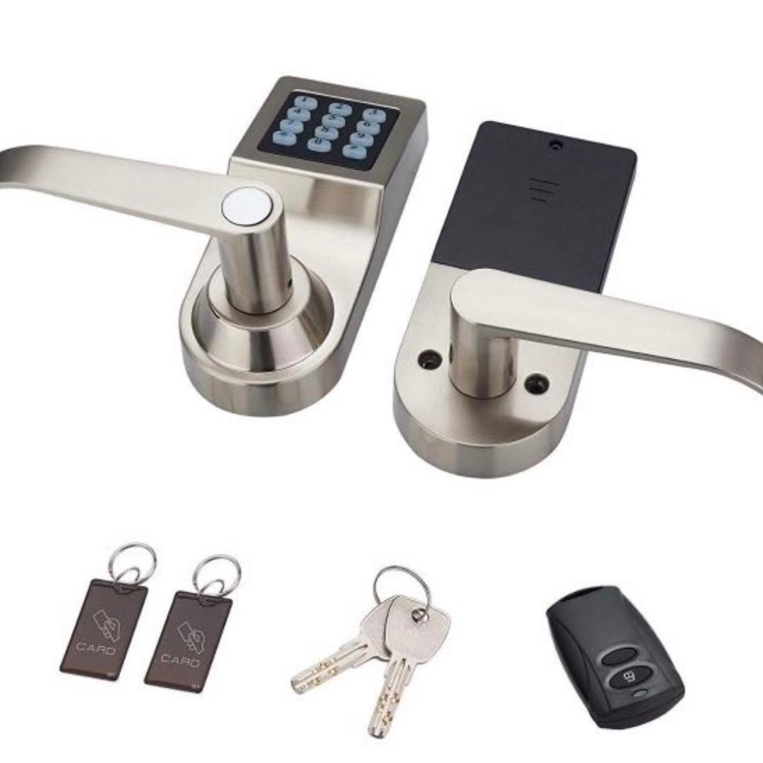 (2858) Smart Door Lock,LUOOV Digital Door Lock,Unlock with Remote ...