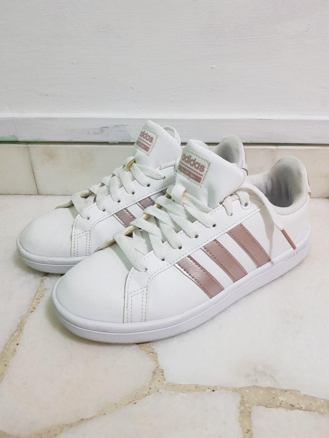 Adidas cloudfoam advantage white and rose gold online
