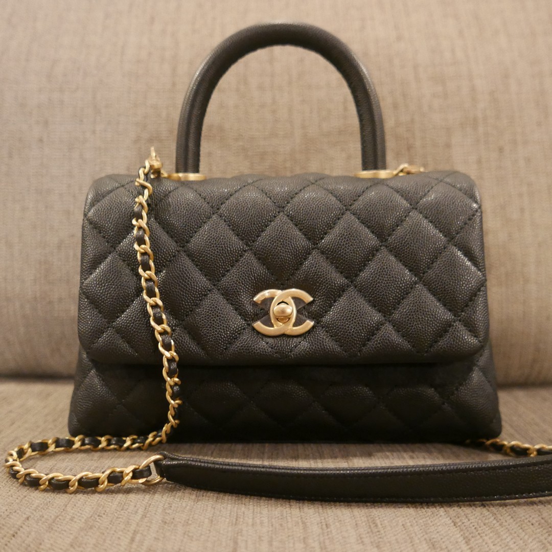 Authentic Chanel Coco Handle Mini Caviar Black with Gold Hardware 27 series 2019