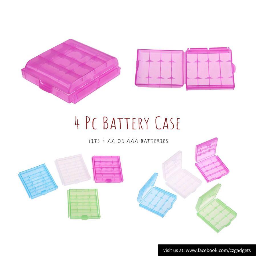 Battery Case AA AAA 18650 (Category: Chargers) located in Quezon City. Submitted by czgadgets (Listing ID 244079384, Image 1). Description: 4 pcs Battery case for AA or AAA batteries Stackable. each case would fit 4 batteries so in total you can store 16 batteries 150 pesos set of 4. Also available 18650 batteries. 3 for 100 pesos. each case fits 2 18650 batteries.