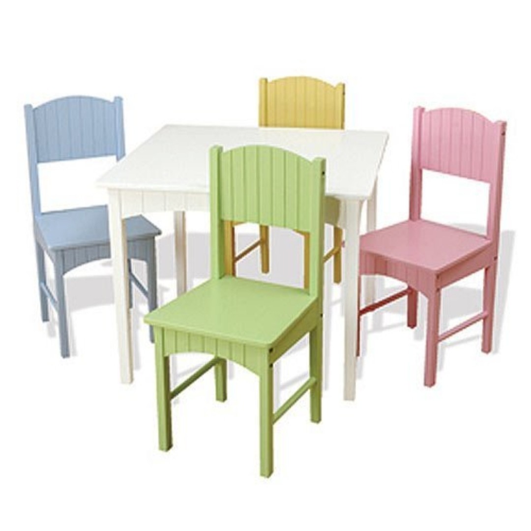 Kidkraft nantucket table & 4 pastel chairs sales