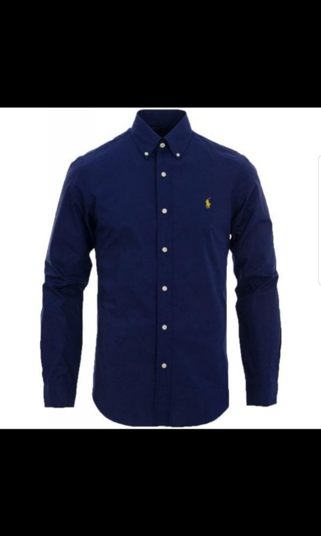 ralph lauren navy poplin shirt