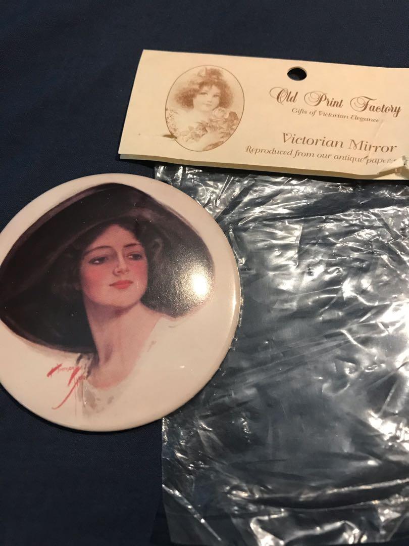 Brand New Victorian-Inspired Compact Mirror (Category: Mirrors) located in Manila. Submitted by yearoftherabbit (Listing ID 244119196, Image 3). Description: Just a mirror, does not hold powder. It is approximately 3" in diameter and features the famous painting “Big Black Hat” by renown American illustrator Harrison Fisher. Fisher is known for the beautiful women he painted who were overwhelmingly elegant. He was ahead of his time in that he als