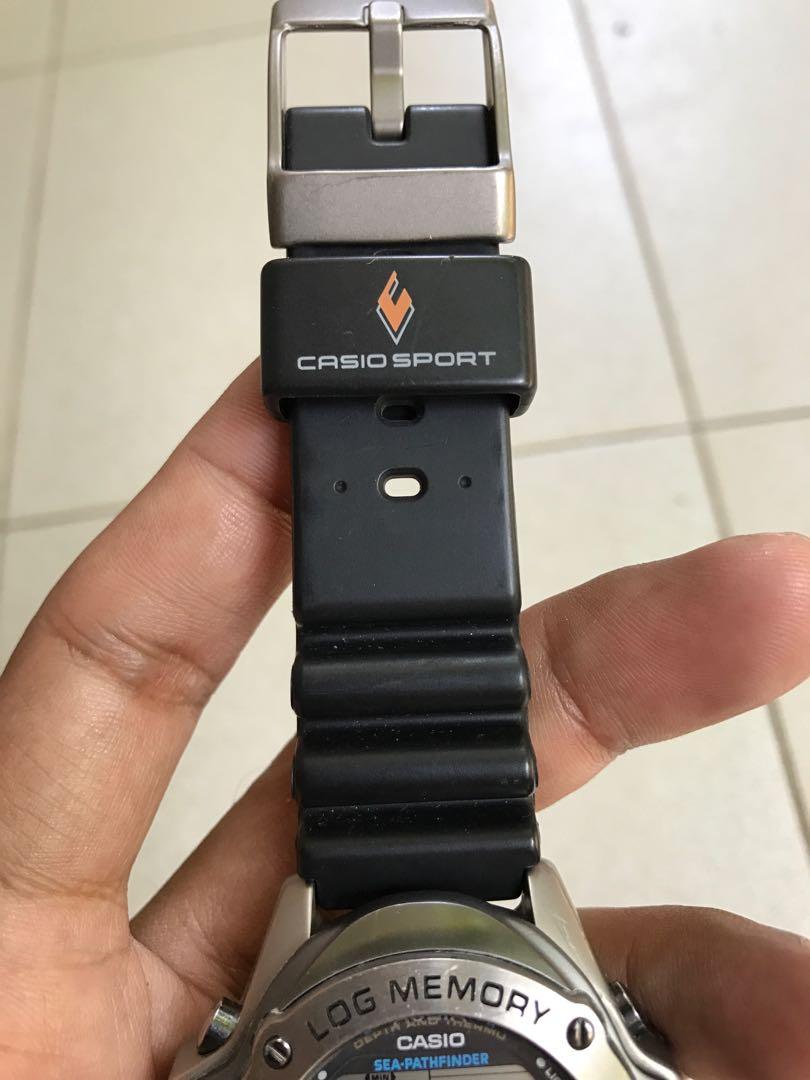 Casio Diver Seapathfinder Titanium, Fesyen Pria, Jam Tangan di Carousell
