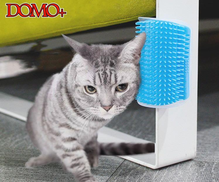 cat scratching post with brush
