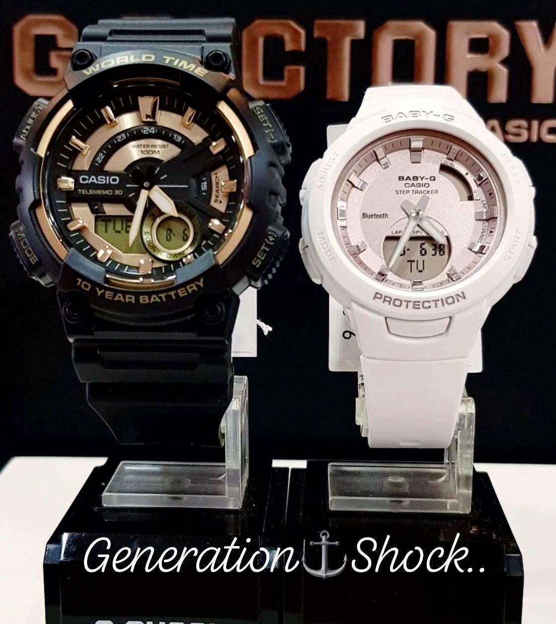 New Couple Set Casio Baby G Shock Bluetooth Unisex Sports Watch 100 Original Authentic By Baby G Shock Company Bsa B100mf 7a Aeq 110bw 9a Luxury Watches On Carousell