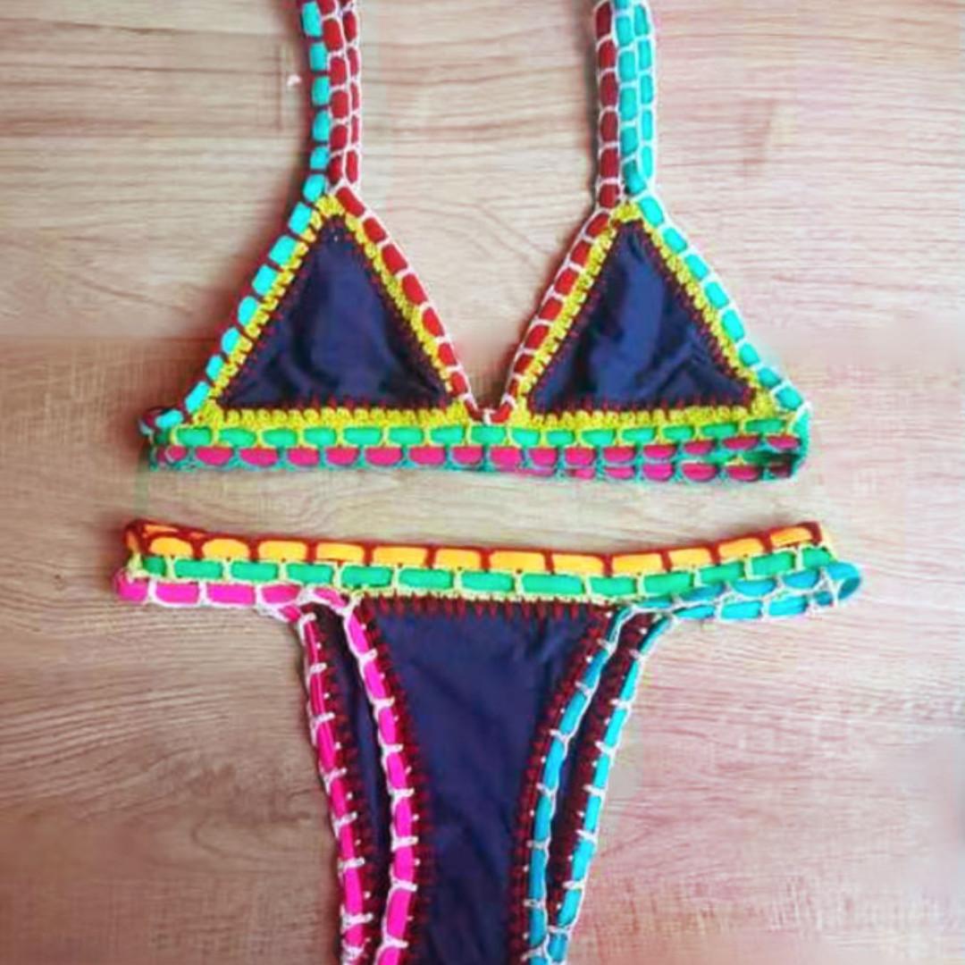 crochet trim bathing suit