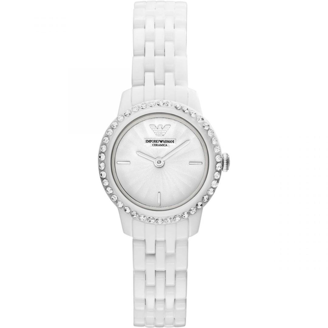 armani ceramic watch white