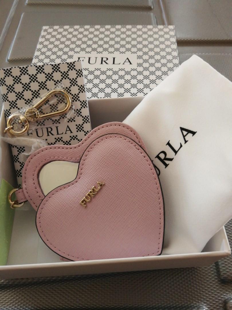 Furla Babylon soft pink mirror bag charm