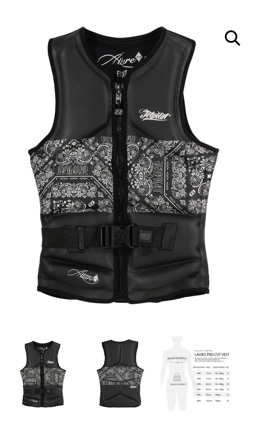 AUTHENTIC JET PILOT LIFE JACKET ALLURE SEG F/E NEO LADIES VEST BLACK