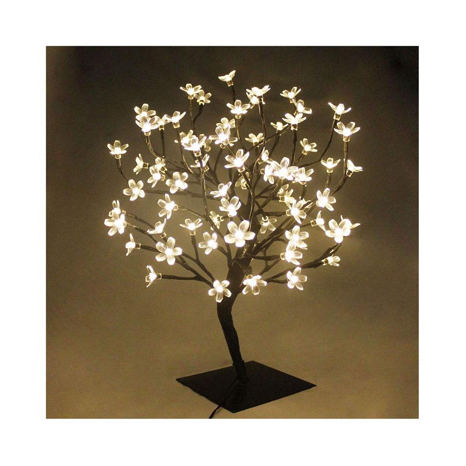 Led Cherry Blossom Bonsai Stylt Tree Lamp 60cm With 90 Led Warm