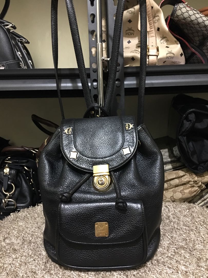 vintage leather mini backpack