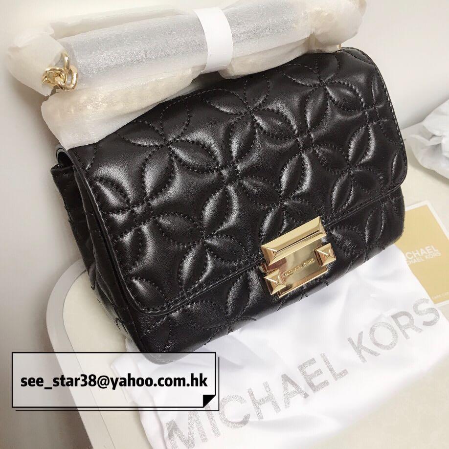 Michael kors sloan small 2025 floral quilted leather shoulder bag