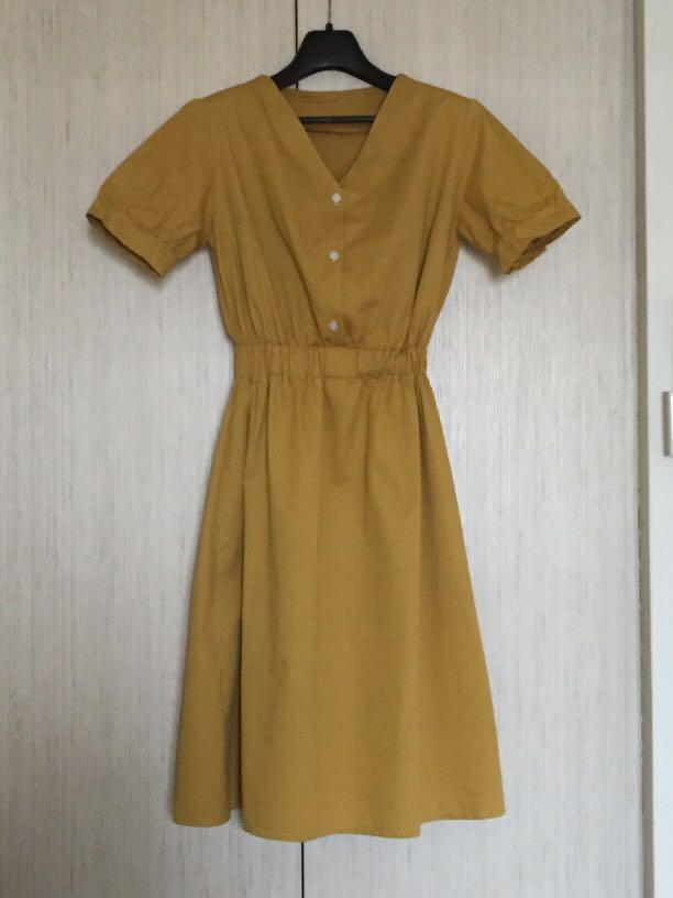Mustard Yellow Dress Women S Fashion Clothes Dresses Skirts