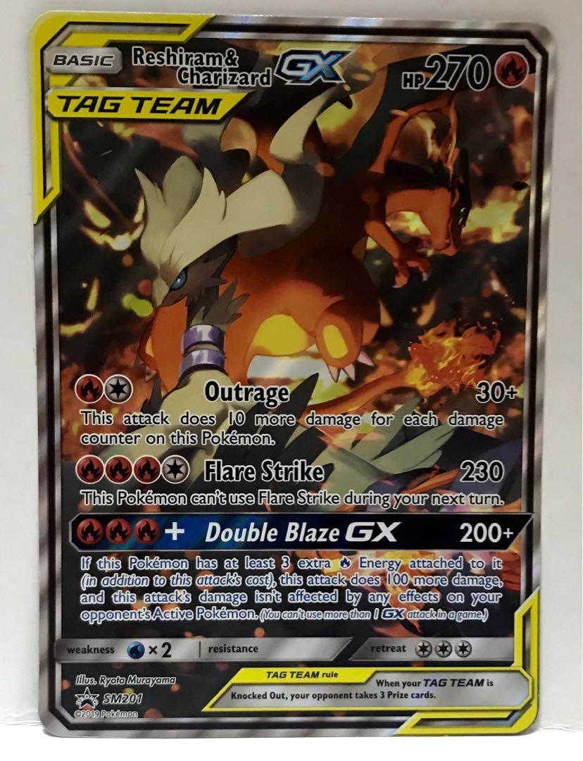 Pokemon Card Reshiram Charizard Gx Pr Print Hobbies Toys Toys Games On Carousell