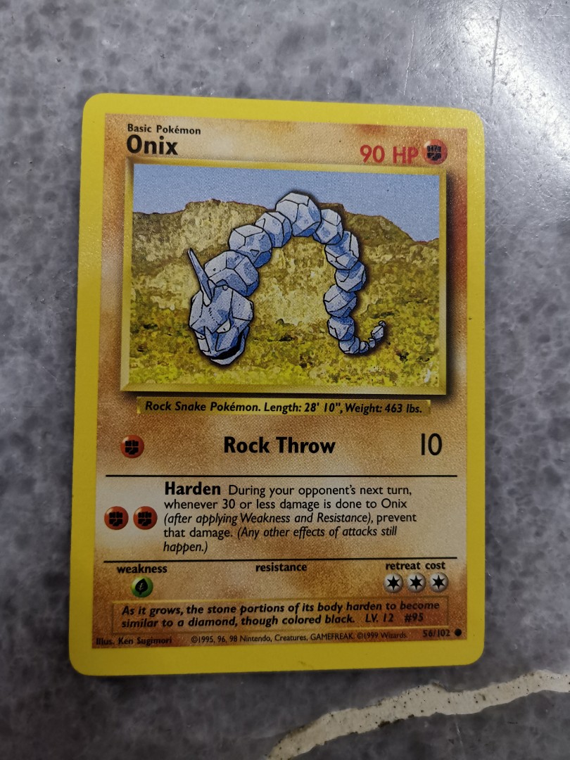 Base Set Pokemon Card Ori Onix Toys Games Board Games Cards On Carousell Base Set Pokemon Card Ori Onix Toys Games Board Games Cards On Carousell