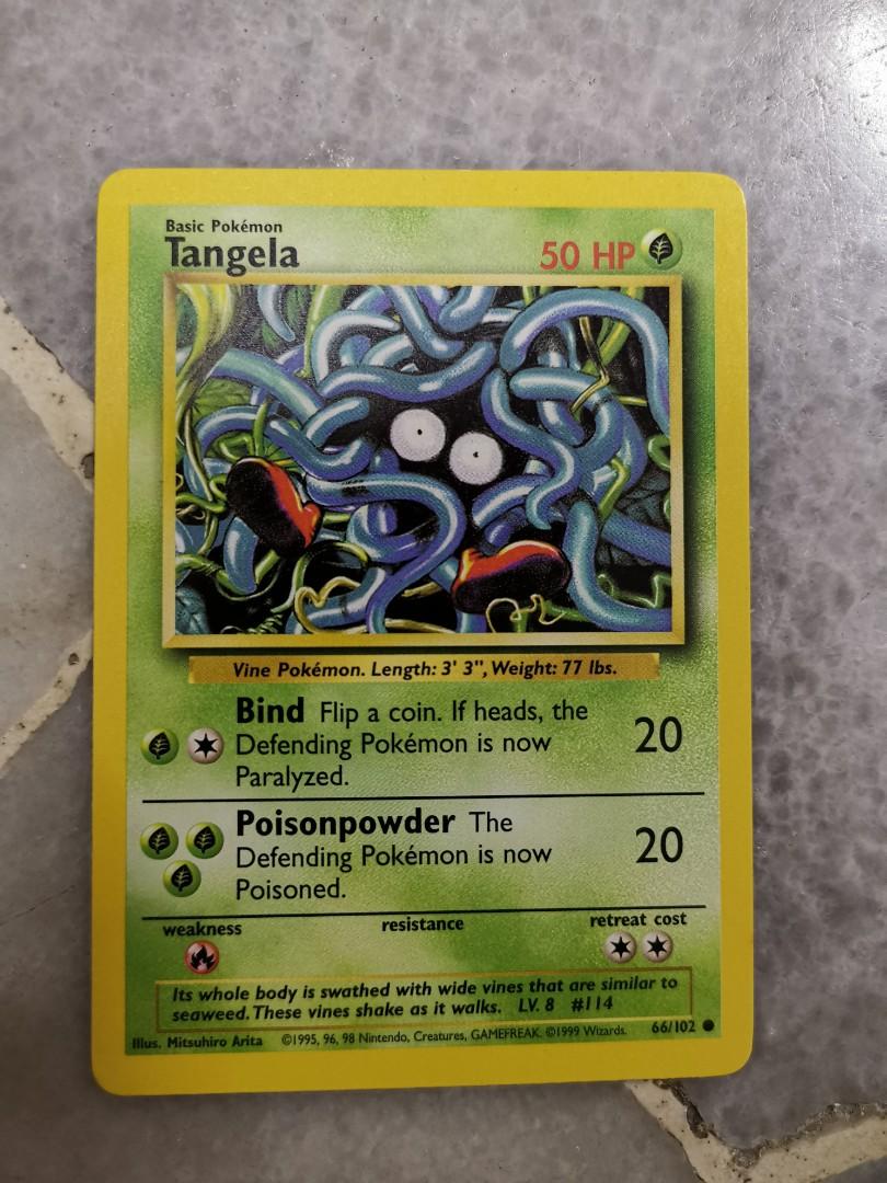 Pokemon Card - Vintage Ori Base Set Card - Tangela, Hobbies & Toys, Toys &  Games on Carousell