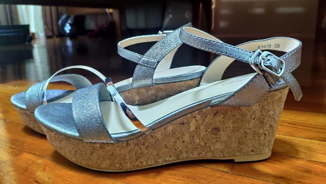 pewter wedge shoes