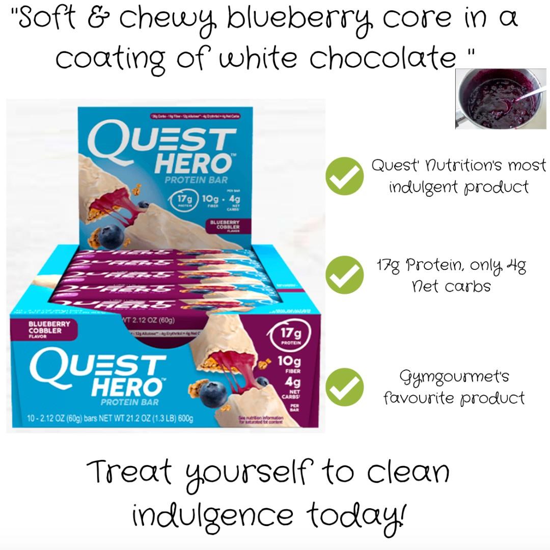 Quest Hero Blueberry Cobbler 10 Bars Sports Weights Gym Equipment On Carousell