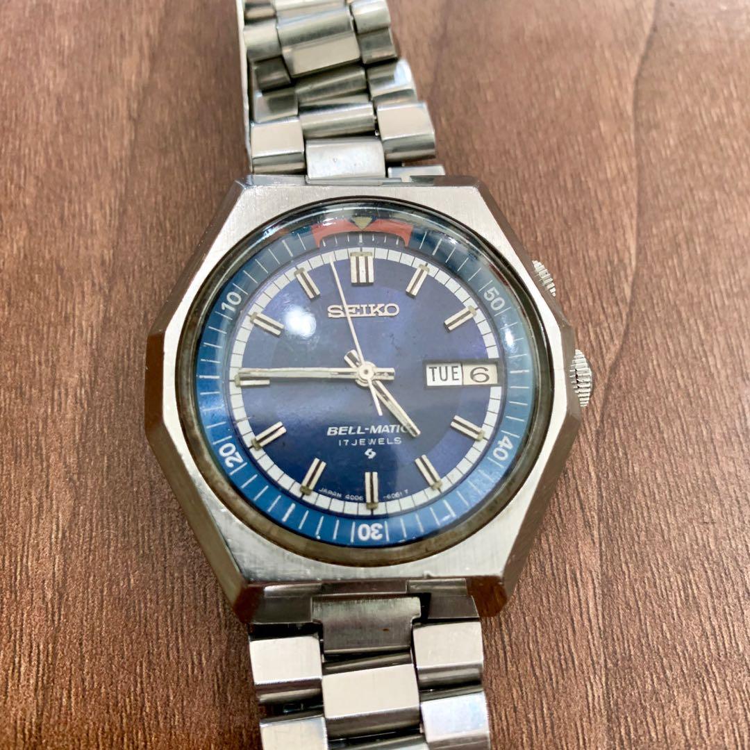 Seiko Bellmatic 17 Jewels Blue Dial 4006 Vintage Watch, Men's Fashion,  Watches & Accessories, Watches on Carousell
