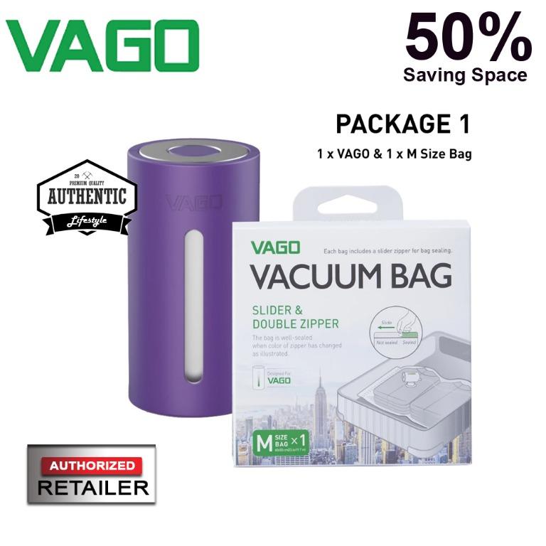 Vago Travel Vacuum Compressor Bag ( FREE 1pcs Vago Vacuum Bag M size