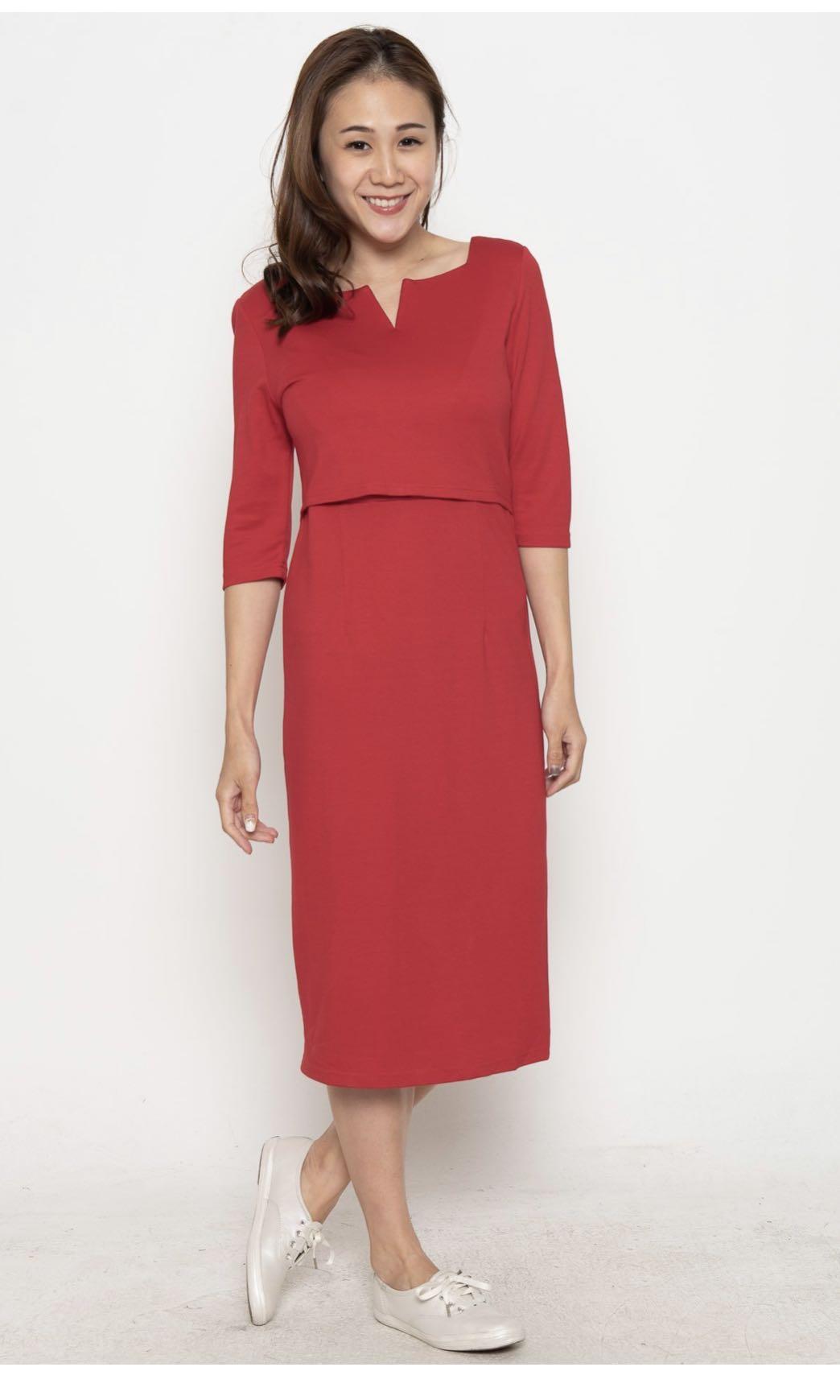 Red workwear dress clearance