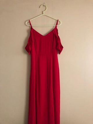 Zalora Red Maxi Dress w/ Slit