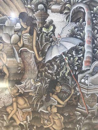 Balinese painting of village life