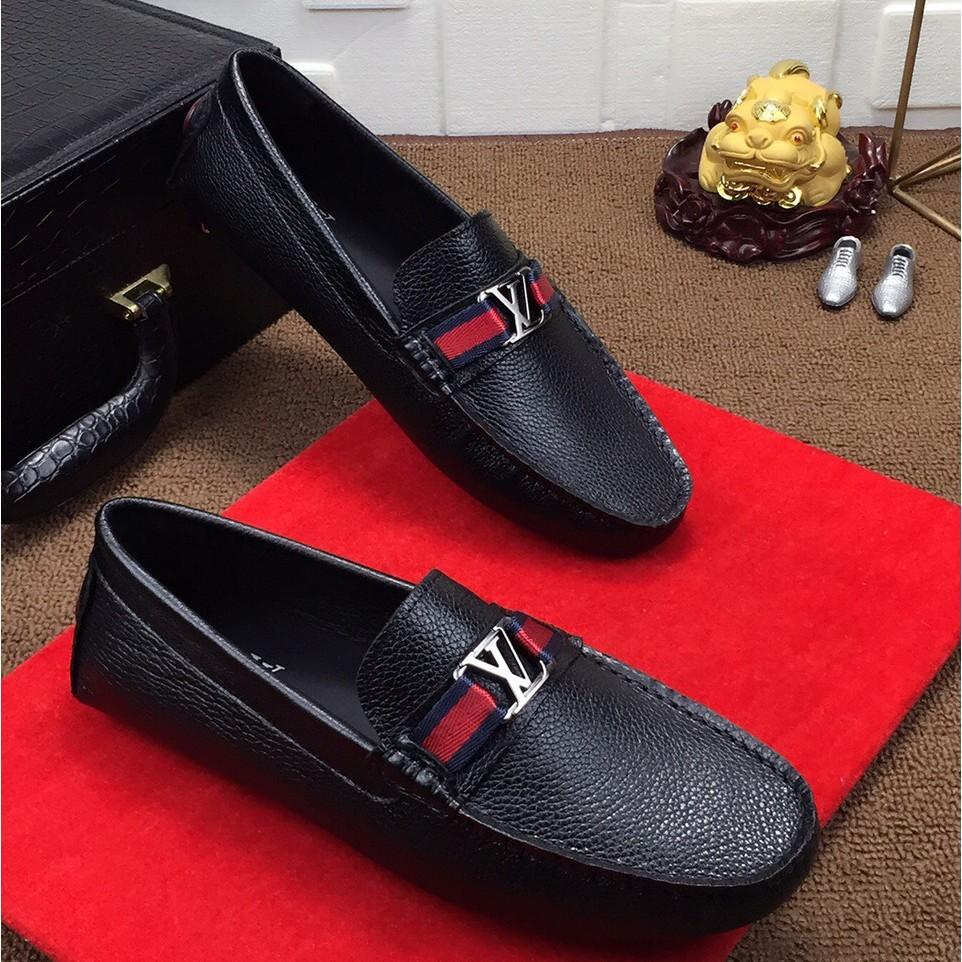 Authentic Louis Vuitton Black Suede Loafers Mens Shoes Size 9.5