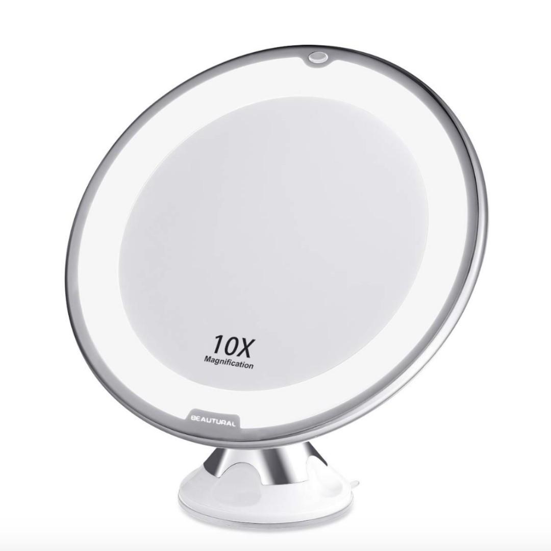 lighted makeup mirror 10x magnification