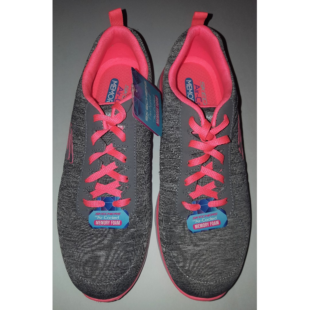 skechers grey flex appeal 2.0 trainers
