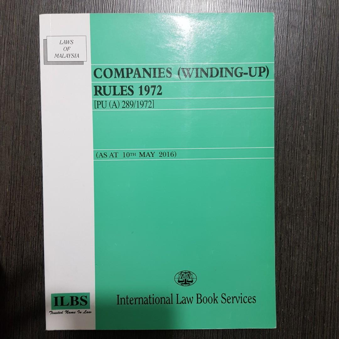 Companies Winding Up Rules 1972 Books Stationery Books On Carousell