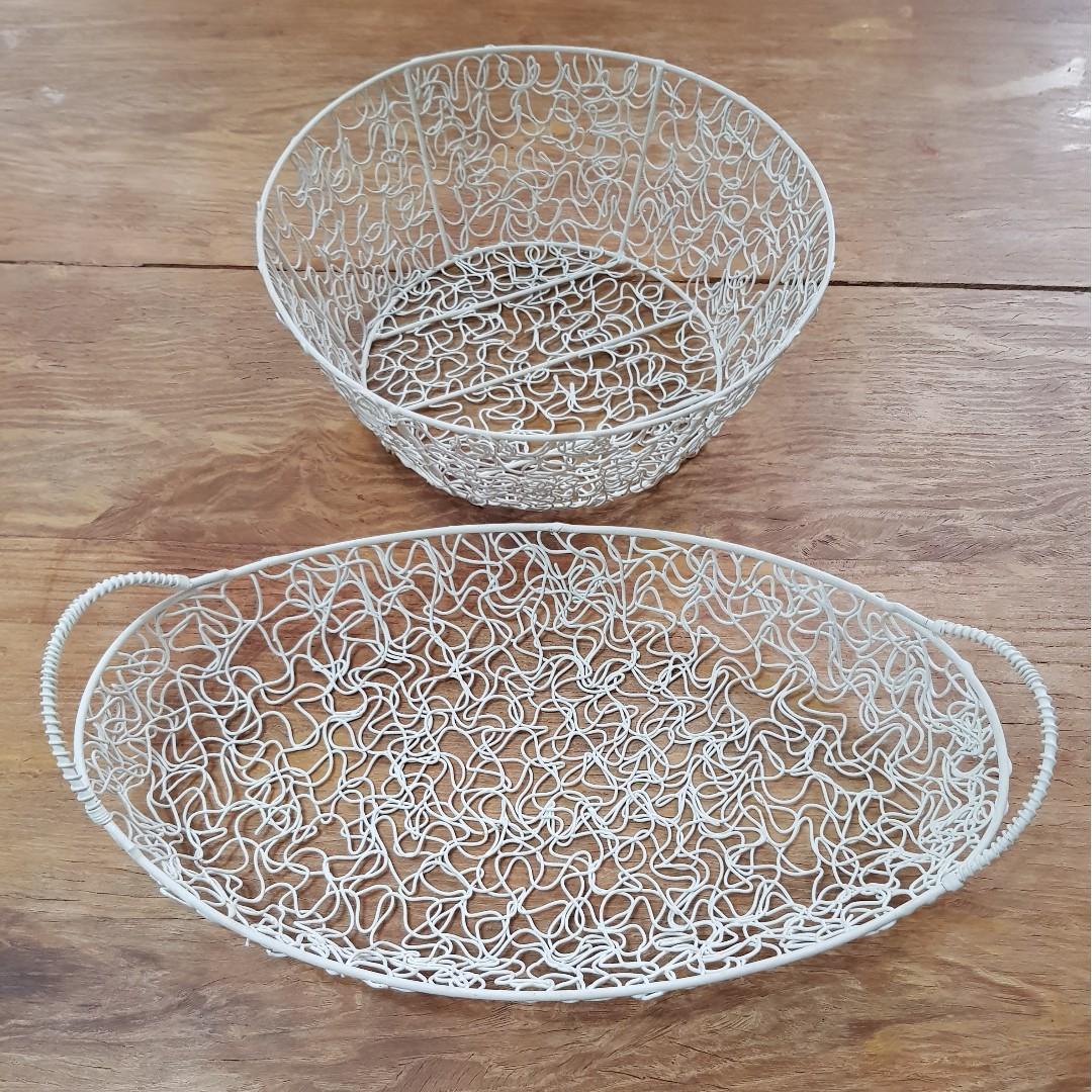 Decorative Metal Wire Basket Bowl 2pcs On Carousell