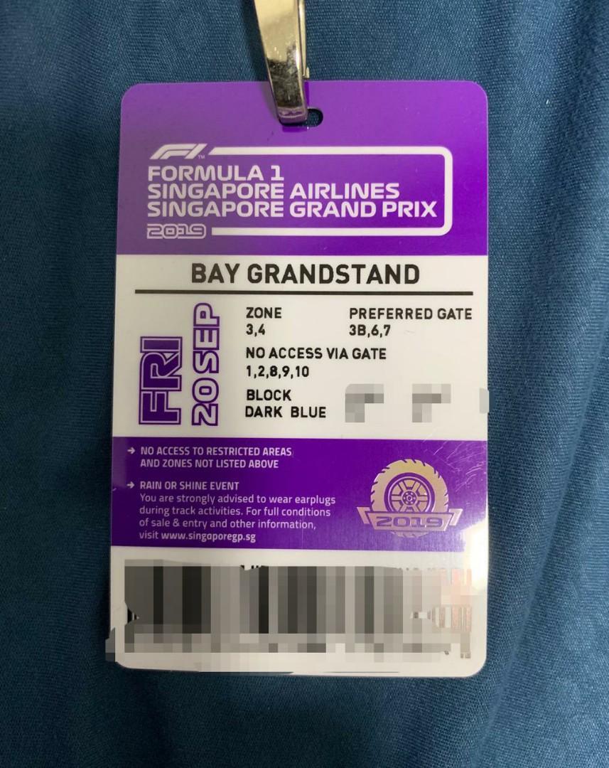 singapore grand prix 2019 tickets