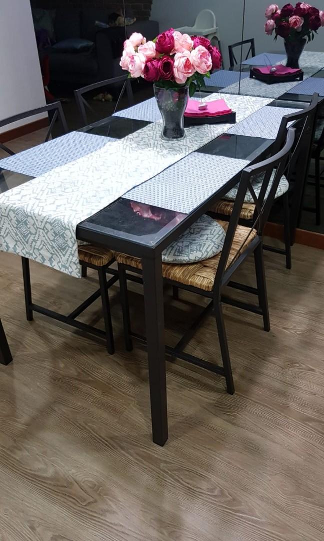 IKEA Granas with 4 chairs Dining Table, Furniture & Home Living