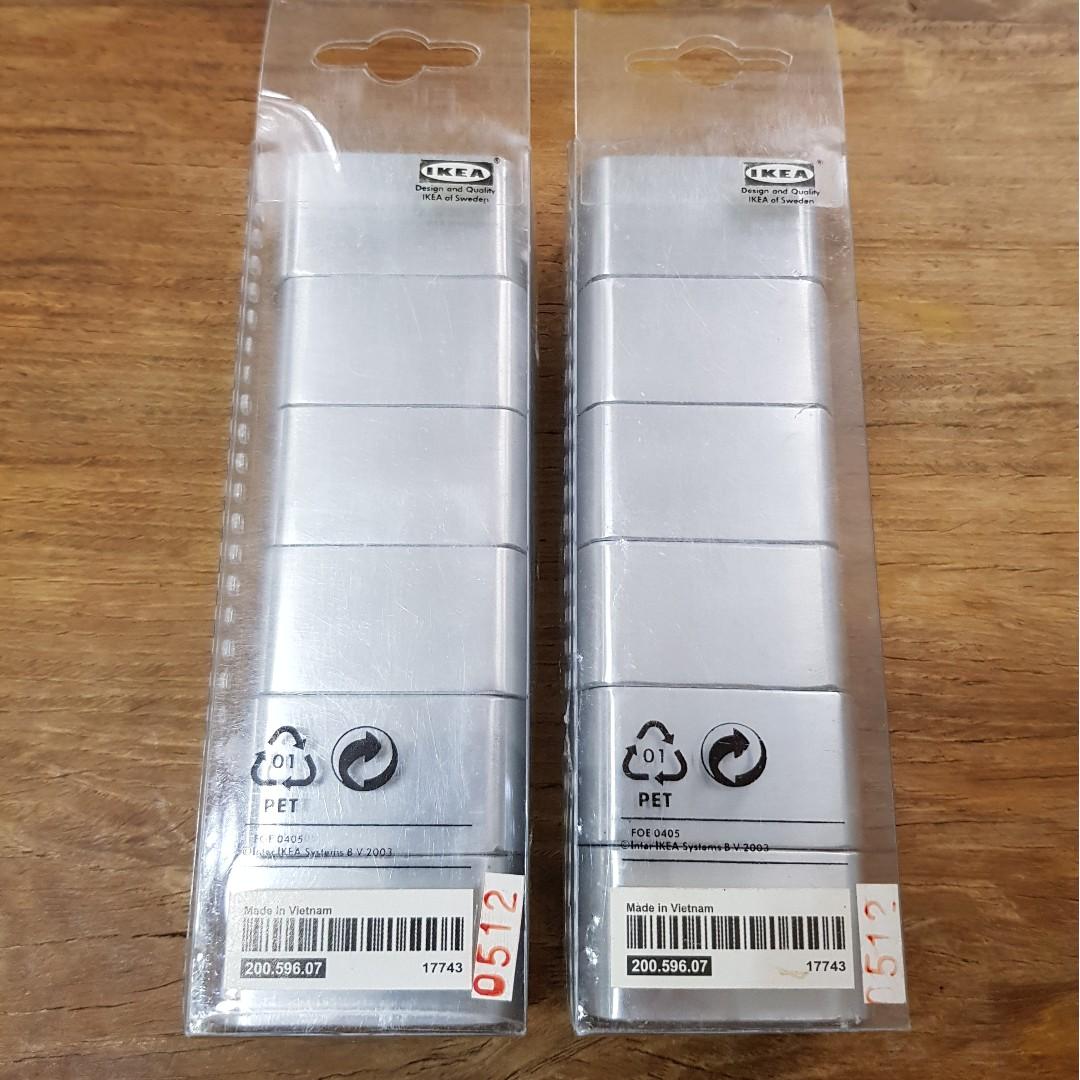 IKEA SPALT SILVER Tone Napkin Rings and Place Card Holder set of 12