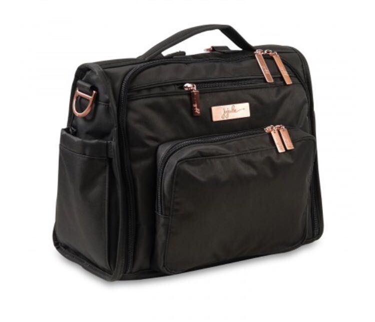 black and rose gold diaper bag