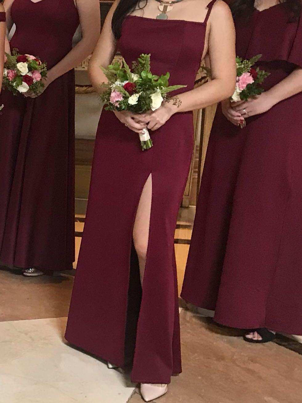 neoprene bridesmaid dress