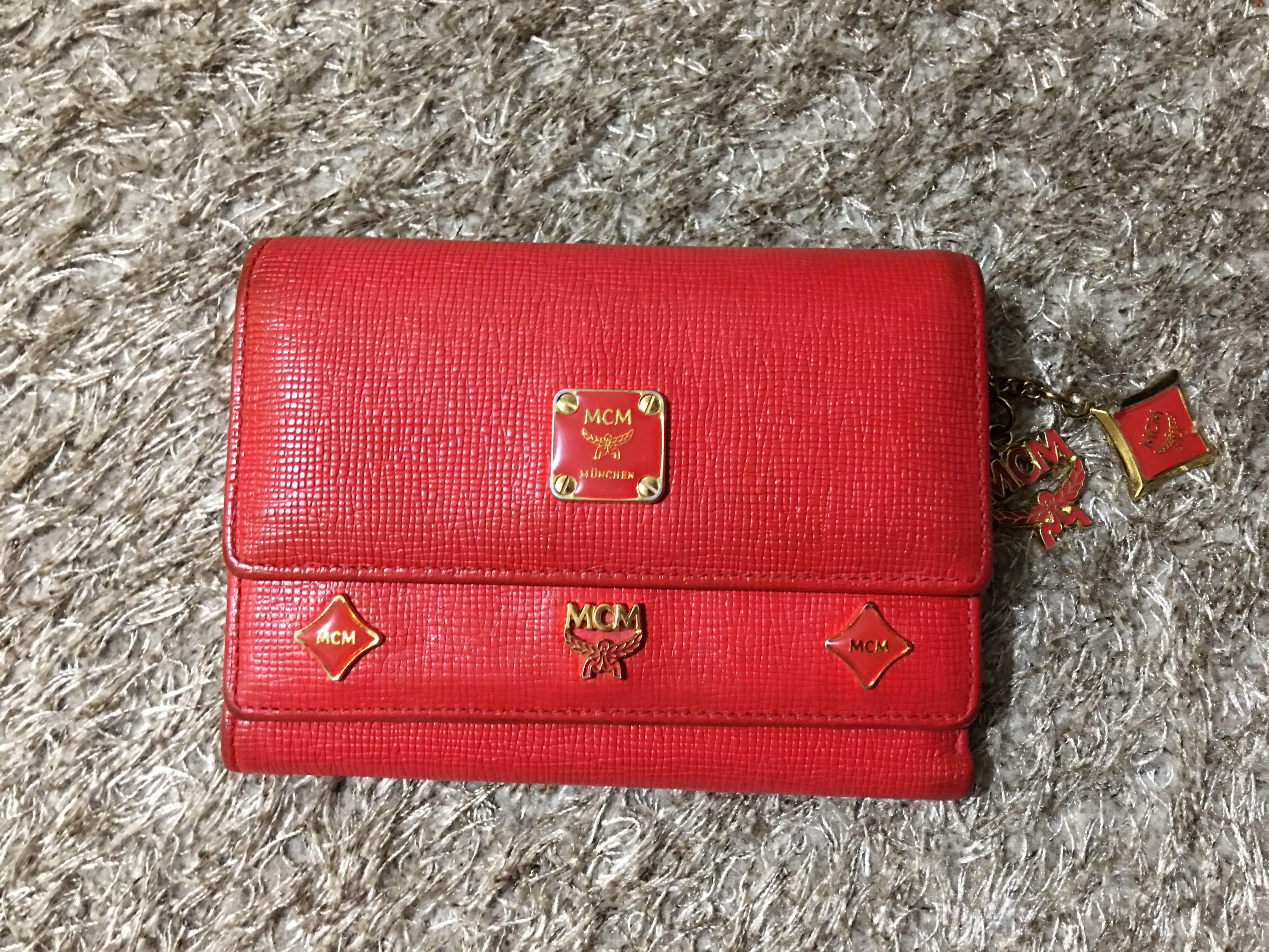 Unique Finds - Preloved Original Branded Wallet Original Pink MCM @ 2480 Red  MetroCity 1980