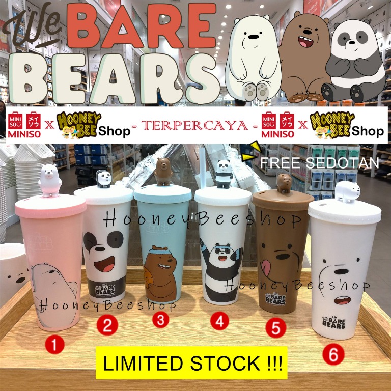 Original Miniso Botol Minum We Bare Bears Gelas Tumbler Water