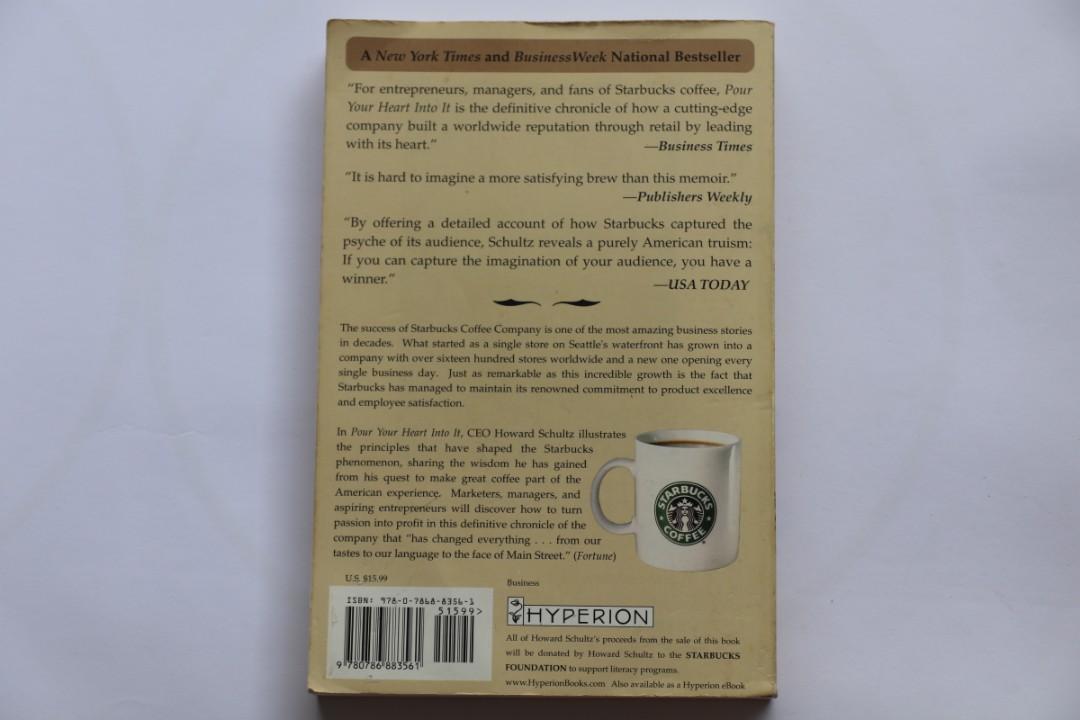 Pour Your Heart Into It How Starbucks Built A Company One Cup At A Time Howard Schultz Books Stationery Non